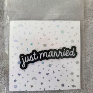 Just Married Patch Iron-on Embroidered